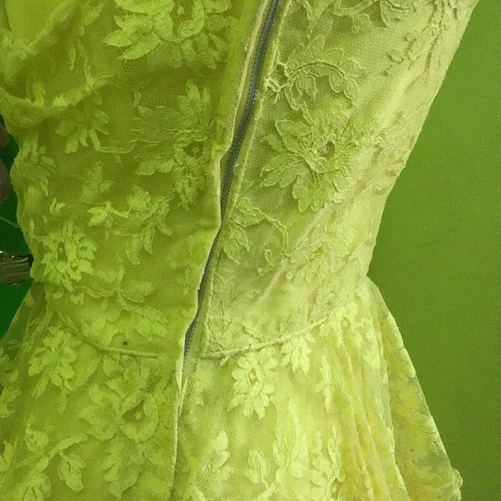 Rare Vintage 50s yellow dress Rockabilly lace bolero cocktails - Picture 16 of 16